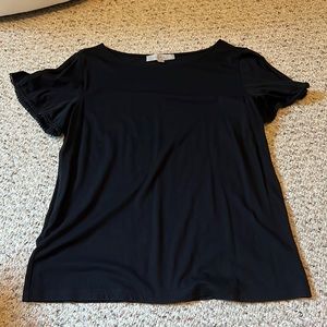 Loft Flutter Sleeve Black Tshirt Medium